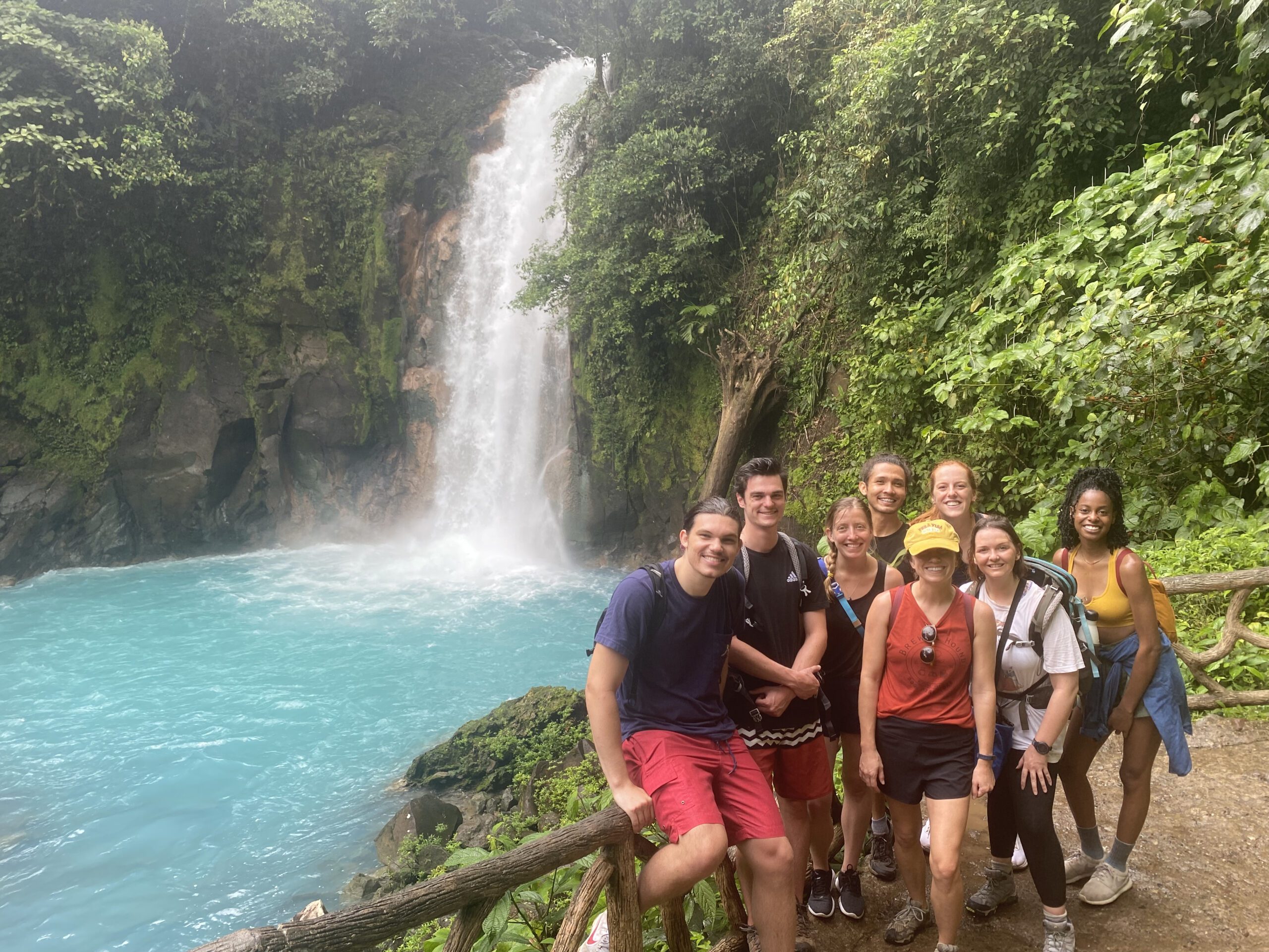 Photo of field team at Taboga visiting a waterfall
